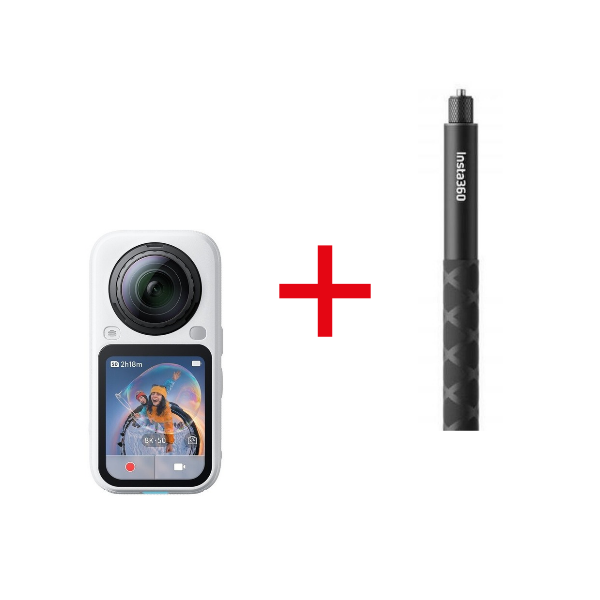 Insta360 Action Cam X6 White + Bastone invisibile per Insta360